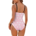 thumbnail image 4 of Delconic Women One Piece Swimsuit Polka Dot Print Scoop Neck Adjustable Side Ties Bathing Suit for Beach Pool Swimwear, 4 of 4