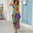 thumbnail image 6 of Vibrant Colorful Psychedelic Floral Art Art Sleeveless Dress Women's Summer Suit Dresses for Women 2025 Luxury Party Dress, 6 of 7