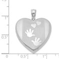 thumbnail image 3 of Sterling Silver Rhodium-plated Handprints Heart Locket QLS623 (24mm x 24mm), 3 of 3