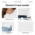 thumbnail image 5 of Uvplove V Neck Sweaters for Women Lightweight Knit Pullover Sweater,US Size S-2XL In White, 5 of 12