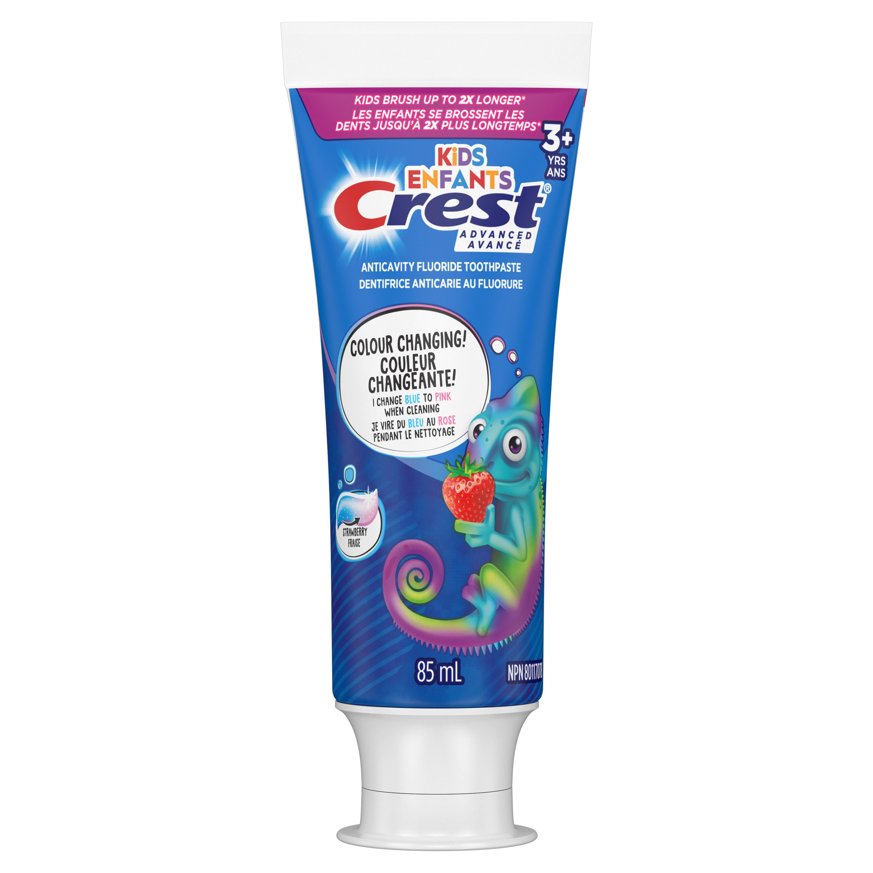 Crest Advanced Kid's Fluoride Toothpaste, Strawberry Flavor, 85
