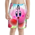 thumbnail image 3 of Kirby Animal Cartoon Boy's Board Shorts Teen Swim Trunks Drawstring Quick Dry Beach Shorts Summer Beachwear with Mesh Lining and Pockets, 3 of 8