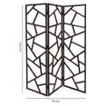 thumbnail image 5 of Wooden 3 Panel Room Divider with Intricate Design, Espresso Brown - Saltoro Sherpi, 5 of 5