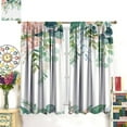 thumbnail image 3 of Floral Leaves Curtains Pink Flower Watercolor Leaves Nature Rustic Pattern Blackout Print Rod Pocket Window Drapes for Bedroom Living Room 52x84in, 3 of 6