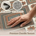thumbnail image 6 of ODIKA Dining Under Vintage Interlocking Earthy Tones Mirrored Large for Room, Table, Home Office, Non-Slip Chair-Friendly, 6 of 7