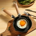 thumbnail image 4 of Reheyre Breakfast Pot with Wooden Handle Double Ear Iron Egg Steak Flat Frying Pan Household Cookware for Dining Room, 4 of 8