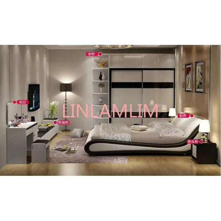 real Genuine leather bed frame Modern Soft Beds with storage Home Bedroom Furniture cama muebles de dormitorio camas quarto Walmart