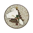 thumbnail image 2 of Fir Sure Bead Embroidered PlacematColor: Cream, Red & GreenSize: 13.5" RoundSet of 2, 2 of 9