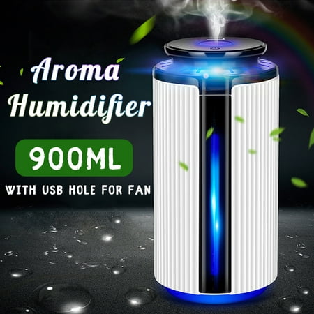 900ML High Capacity Humidifier Sleeping Relaxation Air Freshener Air Aroma Essential Oil Diffuser Aromatherapy Atomizer with 7 Colorful LED