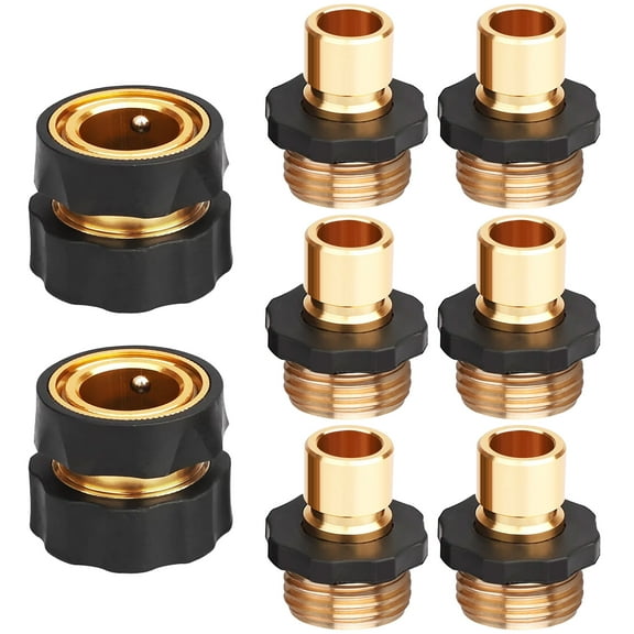 Garden Hose Quick Connector Set, 3/4" Male and Female Garden Hose Fitting Quick Connector Set.