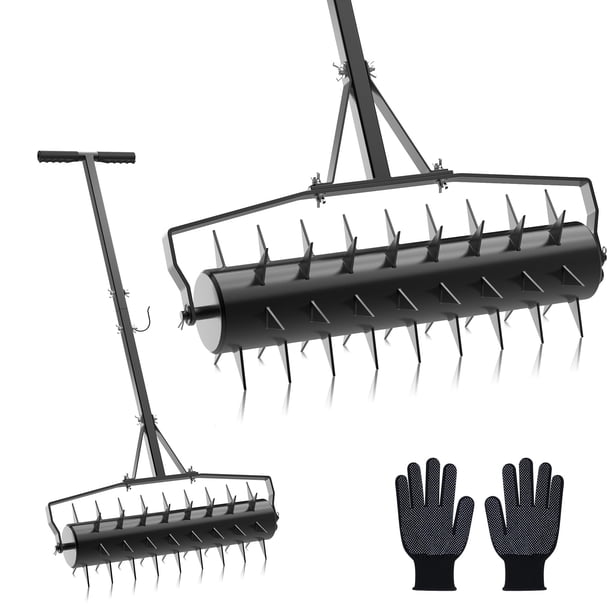 Aireador de césped enrollable Seeutek 58,42 cm con 3 asas ajustables