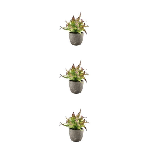 Langgg Green Long-lasting Durability Artificial Money Tree In Pot Eco-friendly Realistic Appearance purple rose 3Set