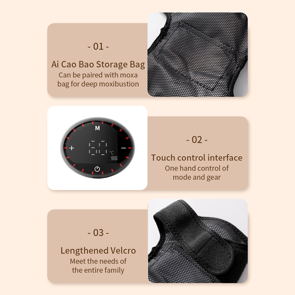 Heated Knee Massager with LED Screen, 3 in 1 Rechargeable Heated Knee Brace Wrap with 5 Heating Levels & 5 Vibration, Heated Knee Pad for Shoulder Elbow Knee