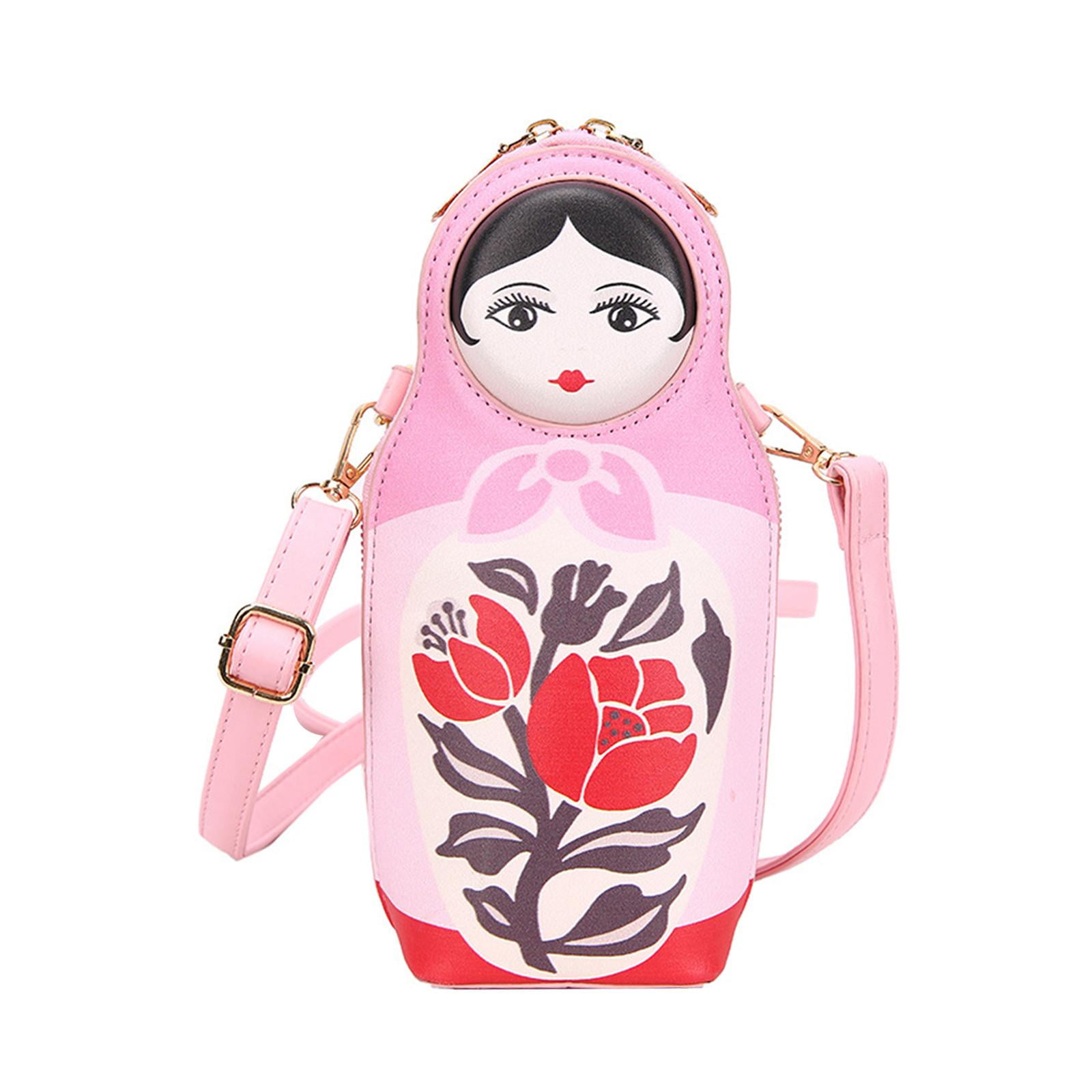 Segolike Matryoshka Doll Crossbody Bag Handbag Men Women Portable Zipper Shoulder Bag Casual Shoulder Bag for Trekking Workout Outdoor