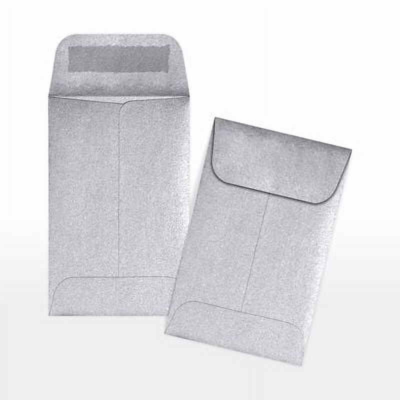 LUX Paper #1 Coin Envelopes, Silver Metallic, 2.25 x 3.5 inches, 250/Pack
