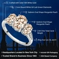 thumbnail image 2 of Gem Stone King 10K White Gold Morganite Peach and White Lab Grown Diamond 3 Stone Engagement Ring for Women (2.04 Cttw, Gemstone Birthstone, Available in Size 5, 6, 7, 8, 9), 2 of 6