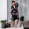 thumbnail image 4 of Men's Silk Printed Bathrobes Long Sleeve Satin Kimono Robe, 4 of 5