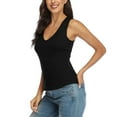 thumbnail image 2 of Women's Ribbed Camisole Workout Tank Top Wide Strap Casual Active Top, 2 of 6