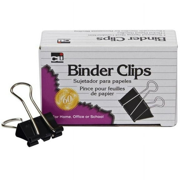 Charles Leonard  Binder Clips 1 in. Large Capacity 2 in. Wide - 12 Count - Box of 10
