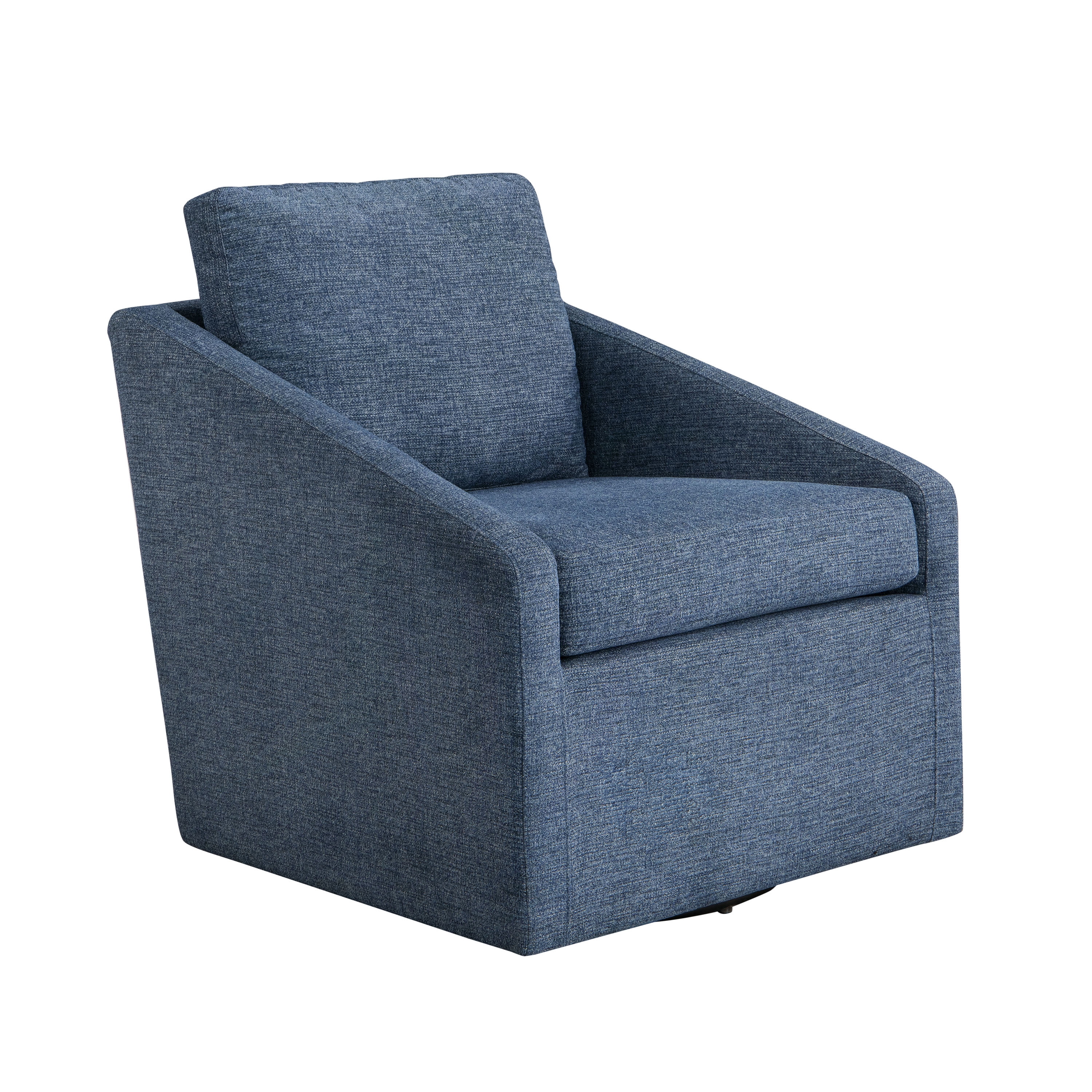 Studio Living Harvard Modern Swivel Accent Chair, Blue Chenille Fabric