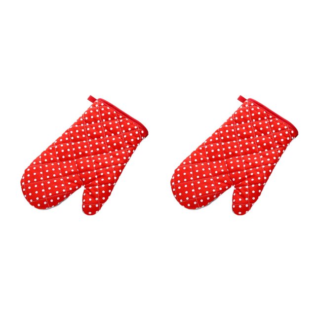 Guantes profesionales para horno de microondas Wosthever Algodón resistente al calor 2Conjunto Pequeños puntos rojos