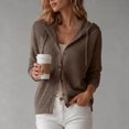 thumbnail image 6 of Axdhxbd Hollow Out Hooded Cardigan Sweater for Women Button Up Open Front Sweaters Loose Fit Lightweight Long Sleeve Crochet Sweaters L, 6 of 7