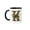 Black/White, variant on 3drose, Celtic Ornamental Monogram K, 11oz Two-tone Blue Mug
