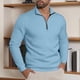 thumbnail image 2 of RKSTN Men's 1/4 Zipper Sweatshirts Oversized Quarter Zip Stand Up Collar Long Sleeved Pullover Hoodless Sweatshirt Top Mens Casual Half Zipper Loose Sweatshirt Plus Size Solid Henley Collared Shirt, 2 of 7