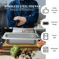 thumbnail image 4 of 6 Pack Stainless Steel Hotel Pan With Lids 1/9 Size 4 Ince Deep Steam Table Metal Food Pan Steamer Trays for Buffet Catering Pans Metal Commercial Kitchen Pans, 4 of 9