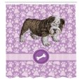 thumbnail image 2 of Ambesonne Dog Lover Shower Curtain, Paw Print Animal Bone Art, 69"Wx75"L, Lilac, 2 of 4