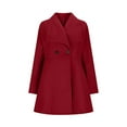 thumbnail image 5 of Rutainlusire Womens Trendy Fashion Comfy Elegant Coat Jackets Women's Solid Color Fall And Winter Lapel Coat Slim Long Fashion Lapel Woolen Coat, 5 of 5