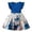 Blue, variant on Toddler Girls Summer Dresses Children Fly Sleeve Cartoon Prints Bowknot Clothes Vacation Dress Size 4-5T