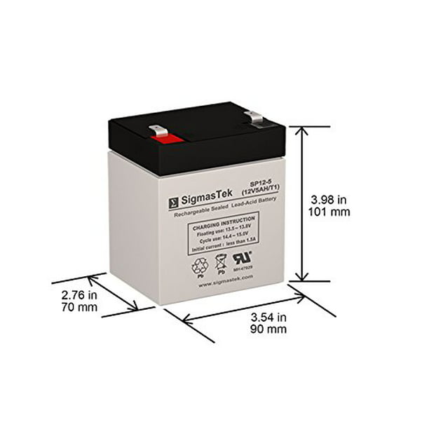 3FM4.5 6 Volt 4.5 AmpH SLA Replacement Battery with F1 Terminal 