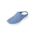thumbnail image 2 of Women's Knitted Mesh Walking Flats Summer 2026 Trendy Backless Breathable Lightweight Slip On Sneakers Soft Sole Non-Slip Casual Versatile Loafers Shoes Light Blue 5.5, 2 of 6
