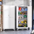 thumbnail image 5 of Erosoei 71"H Metal Garage Storage Cabinet with Wheels, Tool Storage Cabinet with 4 Adjustable Shelves, 5 of 7