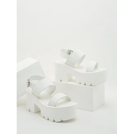 

Buckle Decor Platform Slingback Sandals Women‘s Footwear