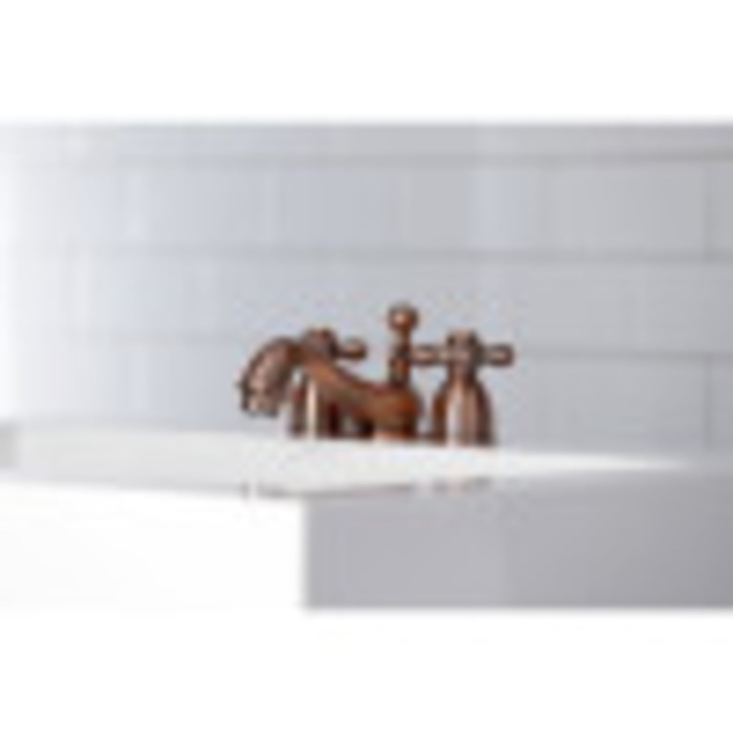 Kingston Brass KS395AXAC Restoration Mini-Widespread Bathroom Faucet, Antique Copper
