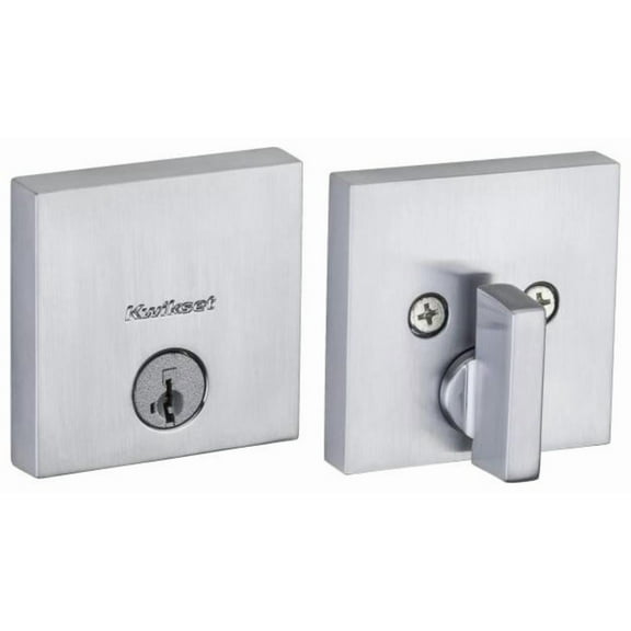 Open Box Kwikset 258Sqt-S Downtown Low Profile Single Cylinder Deadbolt - Chrome