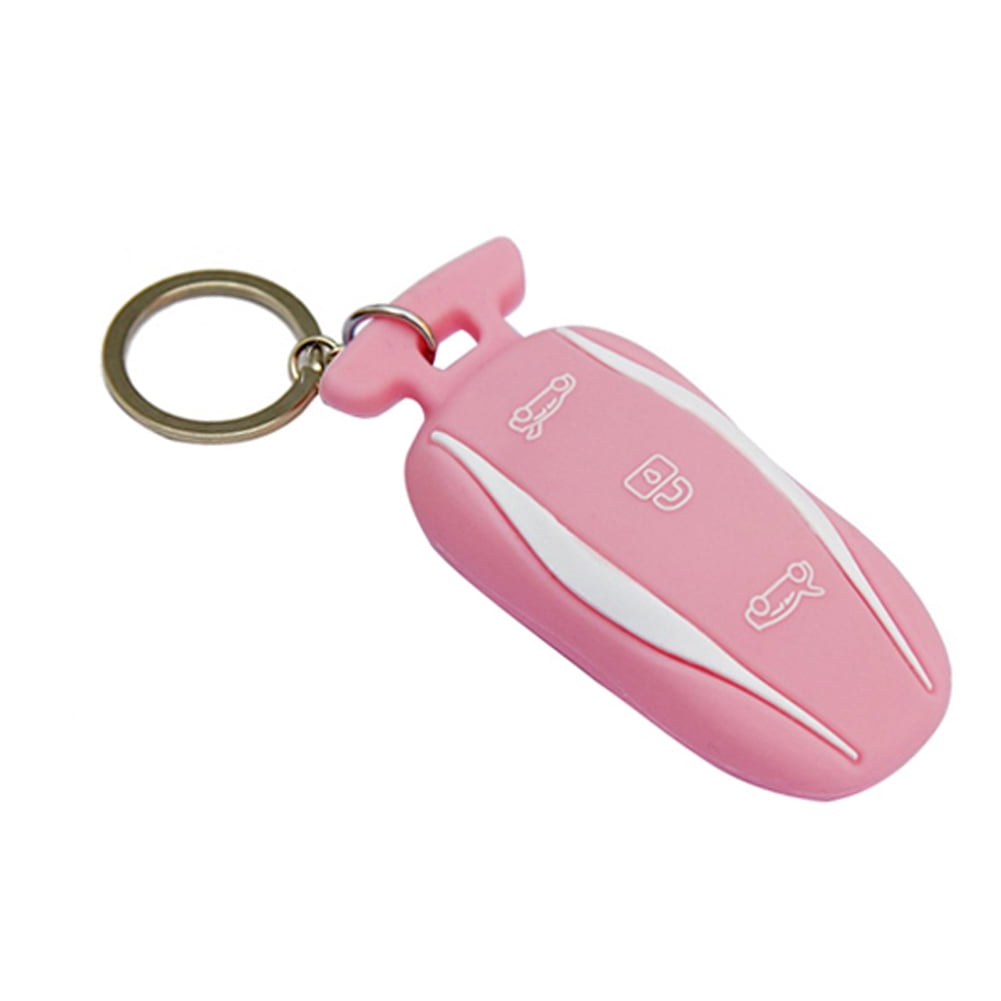 Akoyovwerve Silicone Car Key Chain, Key Fob Case Cover Holder for