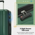thumbnail image 4 of 2 Piece Hardside Luggage Sets with Bags, 20inch+24inch Carry on Luggage Set, Expandable and Lightweight, TSA Lock, Spinner Wheels, Green, 4 of 9
