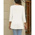 thumbnail image 4 of Weardear Womens V Neck 3/4 Sleeve Dressy Blouses Casual Loose Fit Tunic Tops Boho Business Blouses, 4 of 7