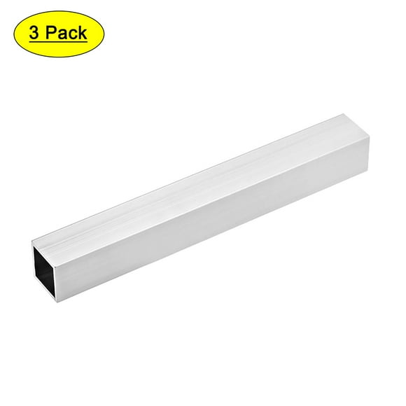 Unique Bargains 6063 Aluminum Square Tube 25mmx25mmx1mm Wall Thickness 200mm Length Seamless Straight Tubing 3 Pcs