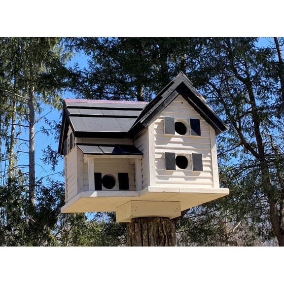 Bird in Hand 6  Room Amish Made Montgomery Purple Martin House