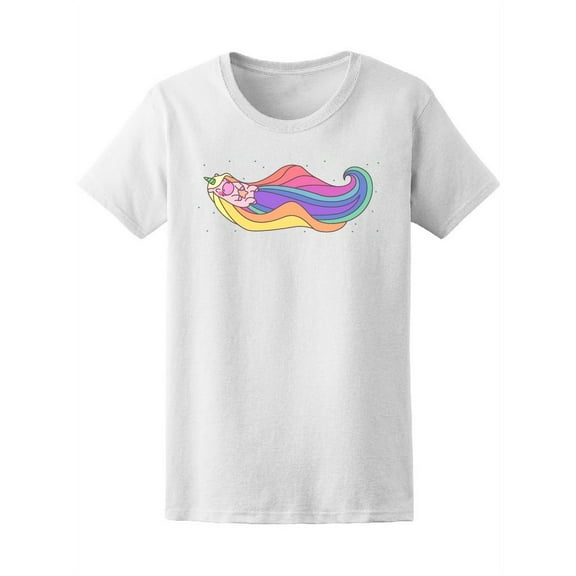 Cute And Happy Rainbow Unicorn T-Shirt Women -Image by Shutterstock, Female XX-Large