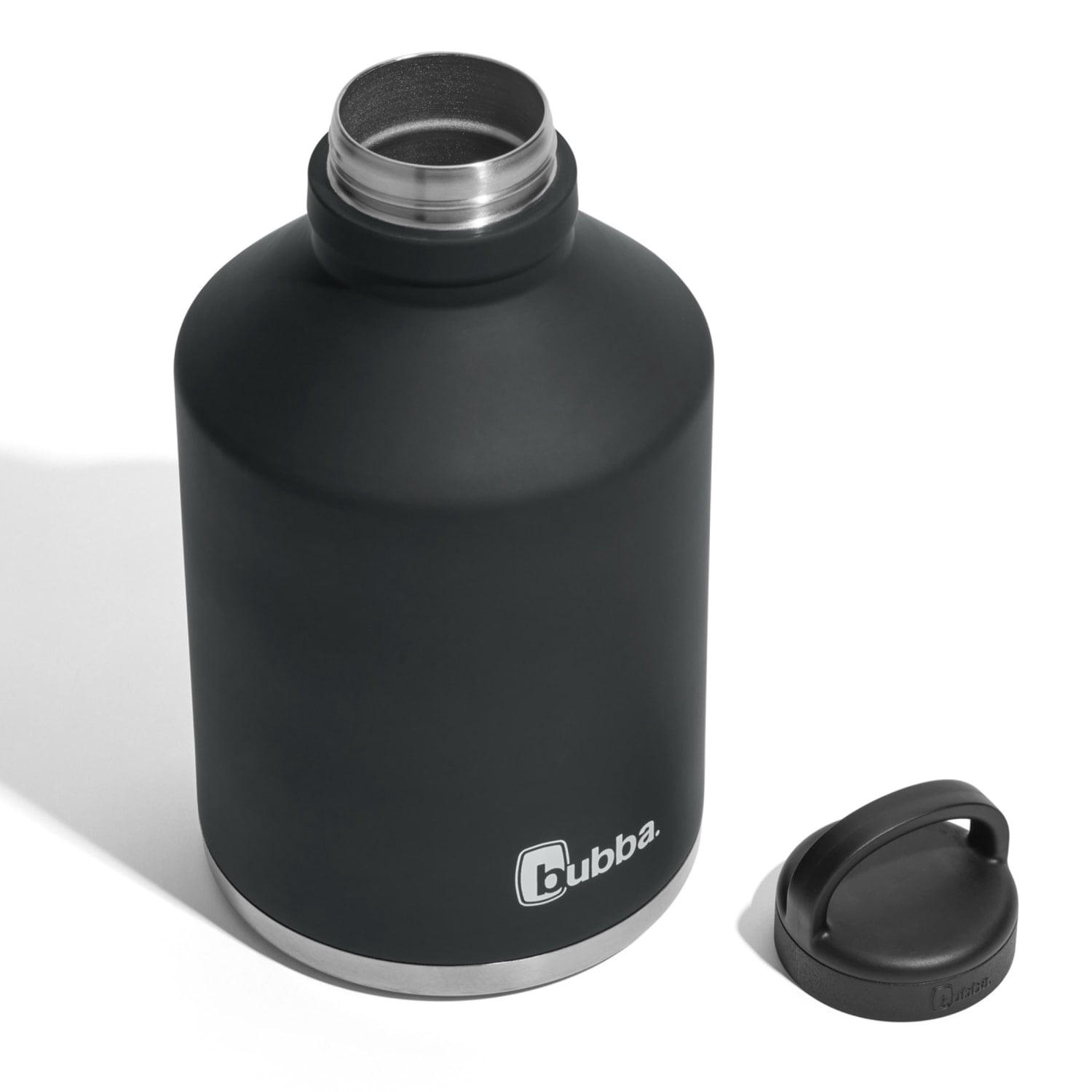 bubba Growler Stainless Steel Water Bottle with Wide Mouth Rubberized in Black, 84 fl. oz.