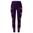 thumbnail image 3 of Gyexs Womens Halloween Leggings Printed Casual Holiday Tights Soft Stretch Printed Gym Yoga Pants Womens Halloween Apparel #02 Purple Size S, 3 of 4