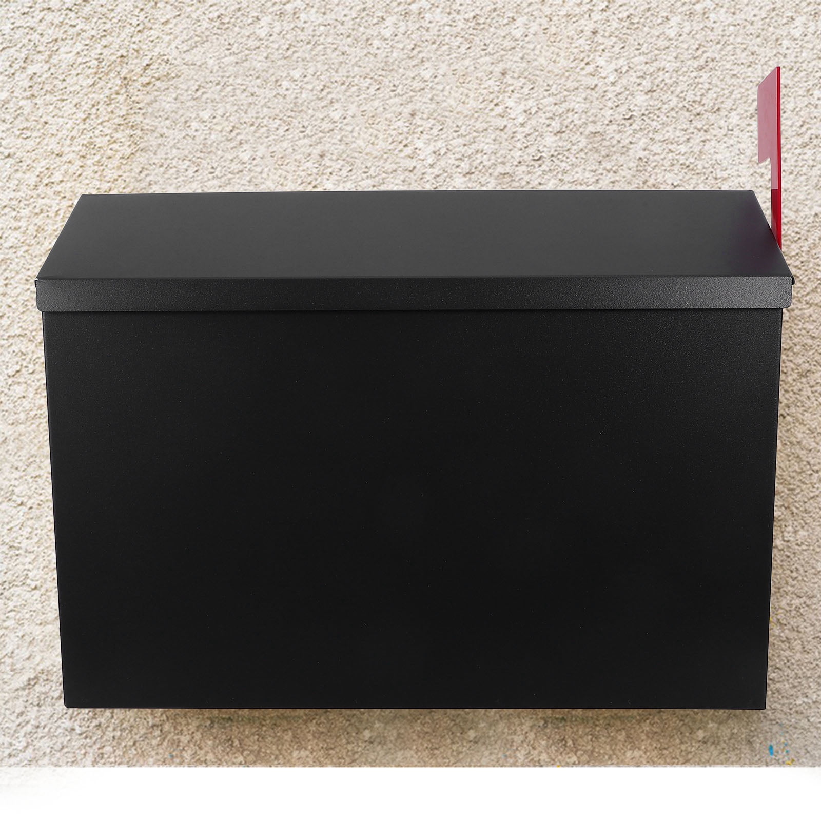 Weatherproof Stainless Steel Wall-Mounted Mailbox with Flag, Decorative Metal Letter Box for Home, Office, School Use