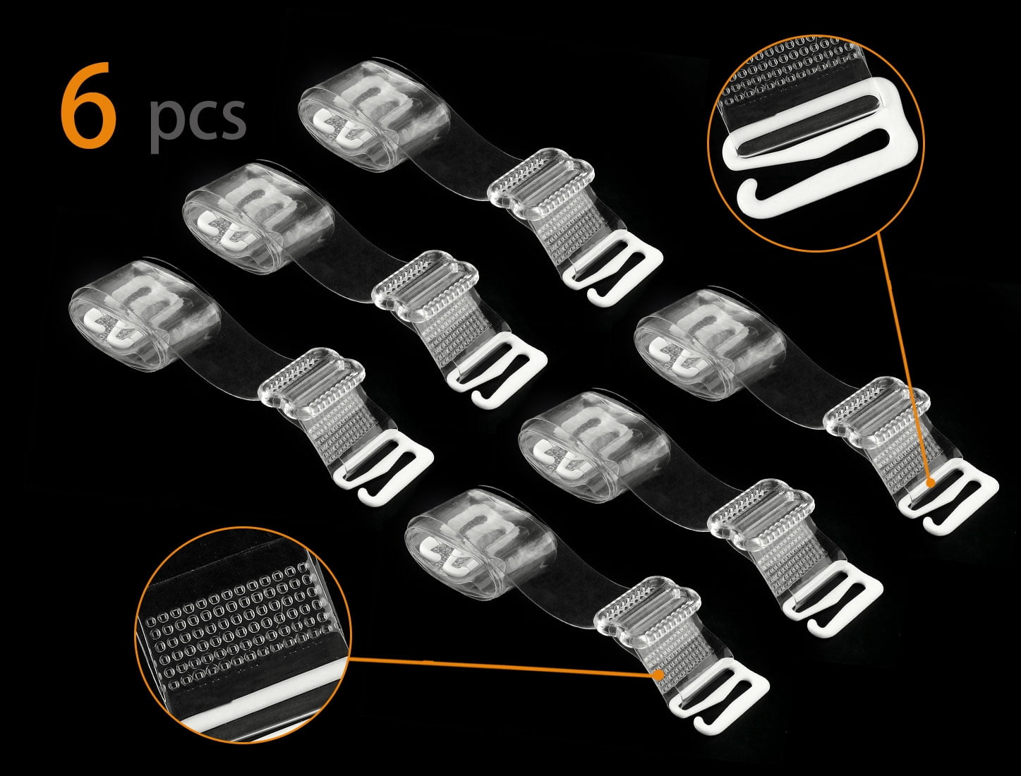 Unique Bargains Clear Bra Straps Replacement Invisible Bra Shoulder Strap 3 pairs