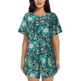 thumbnail image 1 of Balery Lephants in the Jungle Conjunto de Pijama para Mujer con Estampado, Dos Piezas de Manga Corta y Shorts, Ropa de Dormir Suave con Cuello Redondo y Bolsillos-4X-Large, 1 of 6