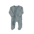 thumbnail image 2 of Qiylii Newborn Baby Unisex Footed Rompers, Solid Color Zipper Ruffle Bodysuit, 2 of 9